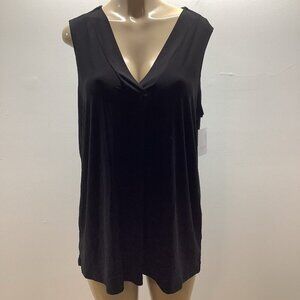 Elan + Grace Size 2X New York Black V-Neck Sleeveless Top. New With Tags.